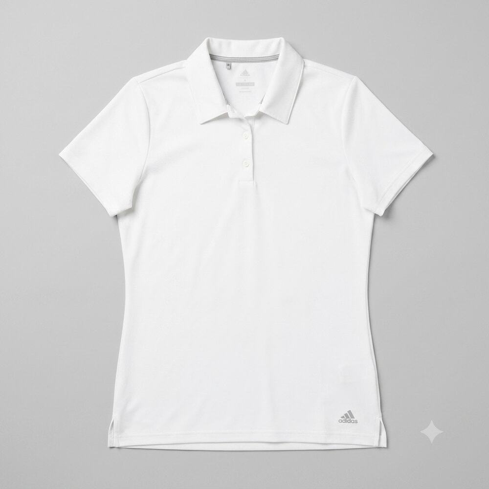 Adidas Golf Performance Tech Polo Shirt White Cap Sleeve Outdoors Womens Large